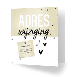 Adreswijziging papierlook met hartjes