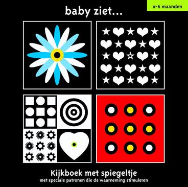 Baby ziet kijkboek met spiegeltjes en felle kleuren