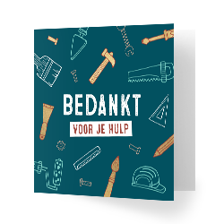 bedankt kaart gereedschap bedankt voor je hulp