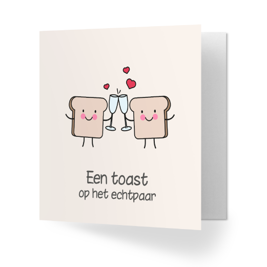 felicitatie kaart huwelijk toast op het echtpaar