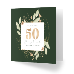 Jubileumkaart 50 jaar getrouwd groentinten