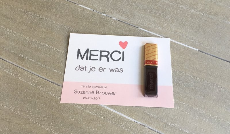 Communie bedankje Merci