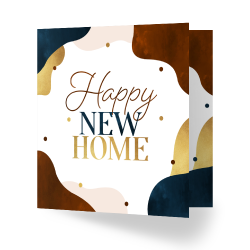 Verhuiskaart housewarming happy new home goud confetti