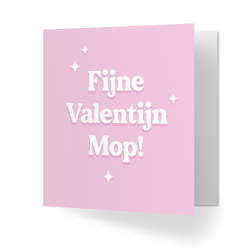 Trendy roze valentijnskaart mop met sterren typografisch