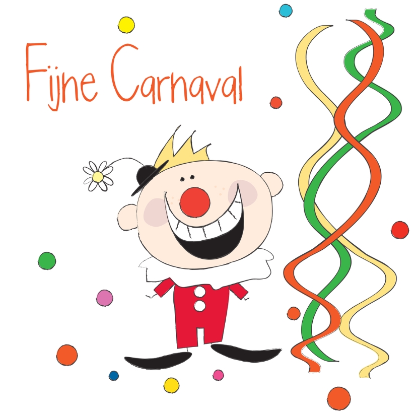 Fijne Carnaval clown - Carnavalskaarten Carnavalskaarten - Fijne Carnaval clown