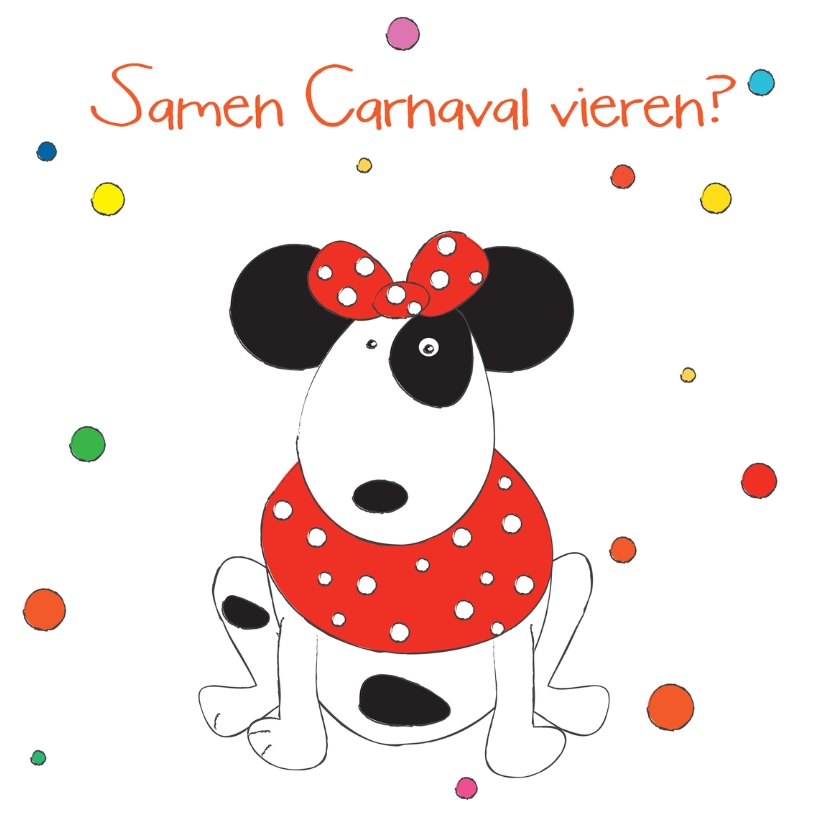 Samen Carnaval vieren hond - Carnavalskaarten Carnavalskaarten - Samen Carnaval vieren hond
