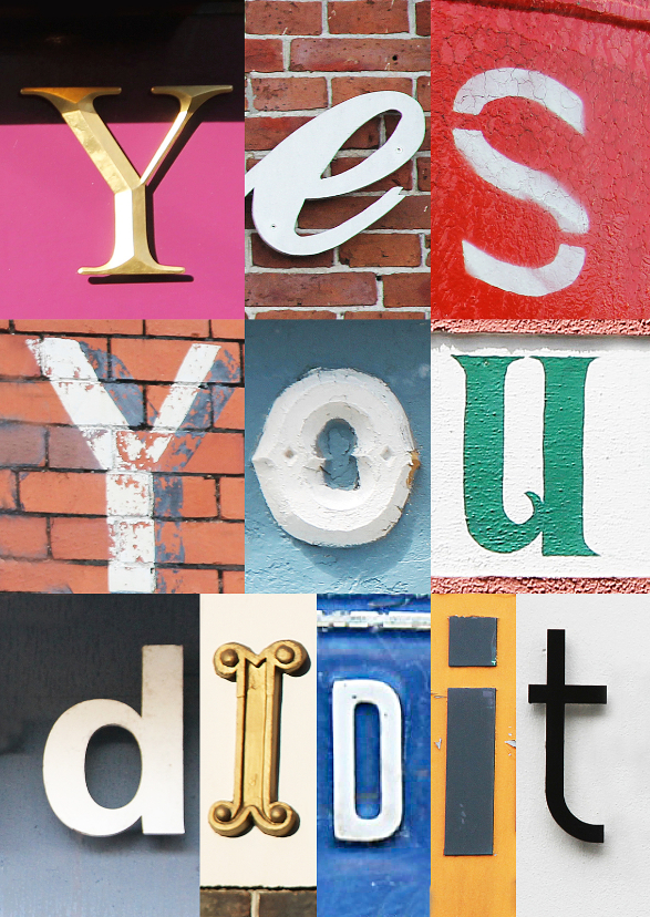 Yes you did it - letters - Coachingskaarten Coachingskaarten - Yes you did it - letters