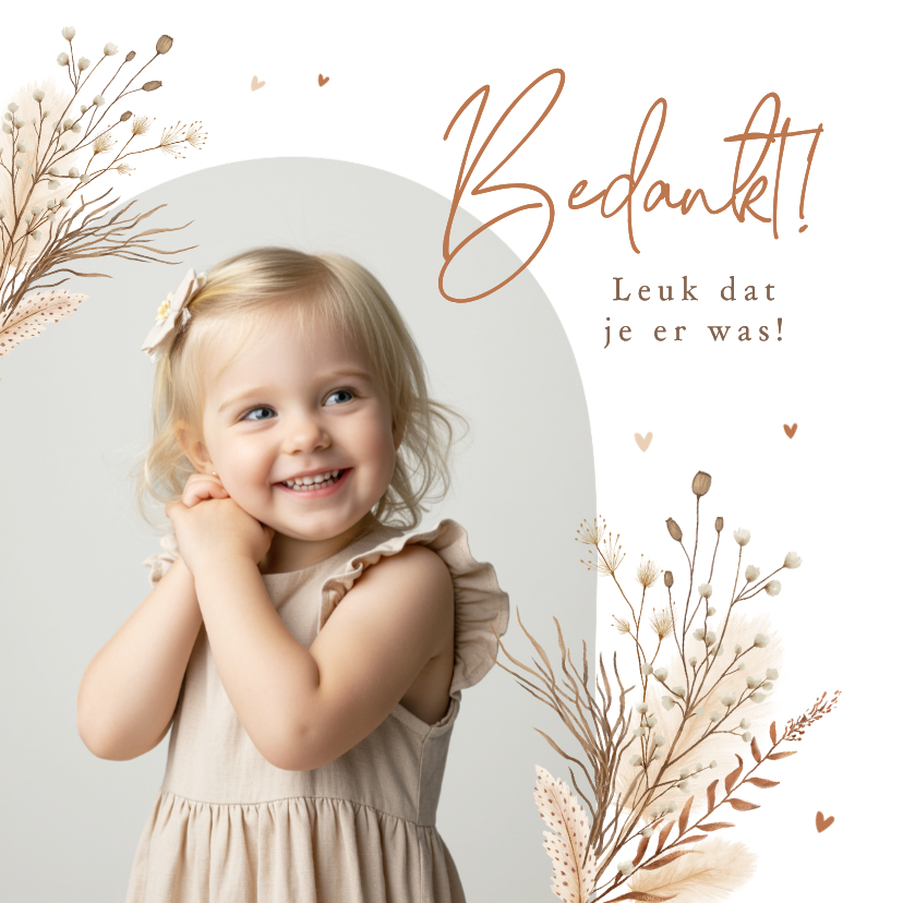 Communie bedankkaart foto ichthus bohemian gedroogde takjes - Communiekaarten Communiekaarten - Communie bedankkaart foto ichthus bohemian gedroogde takjes