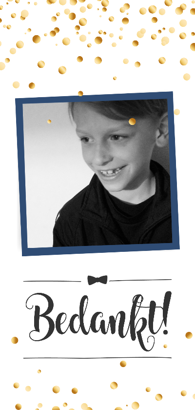 Communie confetti boy bedankt - Communiekaarten Communiekaarten - Communie confetti boy bedankt