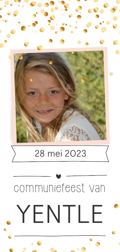 Communie confetti girl - Communiekaarten Communiekaarten - Communie confetti girl