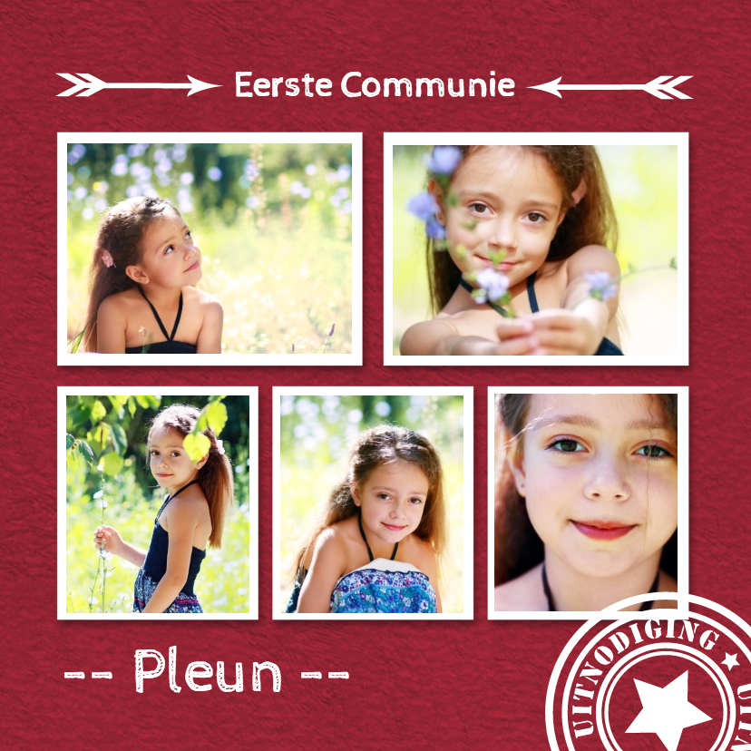 Communie fotocollage - DH - Communiekaarten Communiekaarten - Communie fotocollage - DH