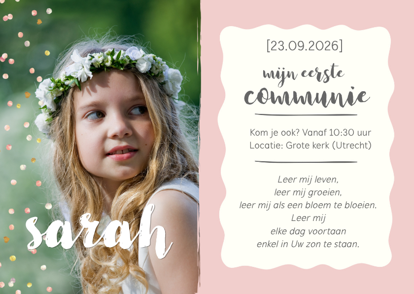 Communiekaarten - Communie - met foto en confetti