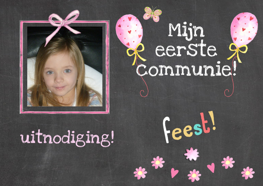 communie schoolbord foto - Communiekaarten Communiekaarten - communie schoolbord foto