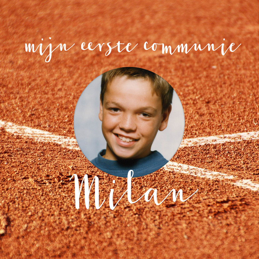Communiekaarten - communie tennis