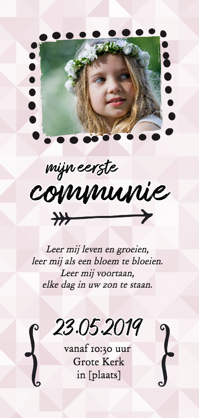 Communie - uitnodiging foto langwerpig - Communiekaarten Communiekaarten - Communie - uitnodiging foto langwerpig