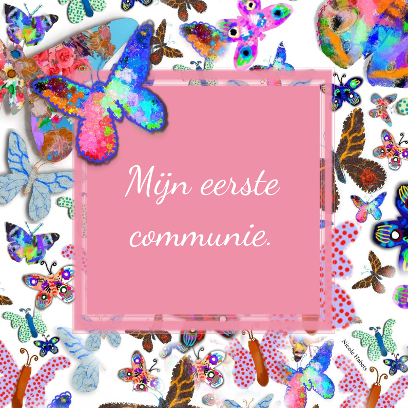Communie vlinder - Communiekaarten Communiekaarten - Communie vlinder