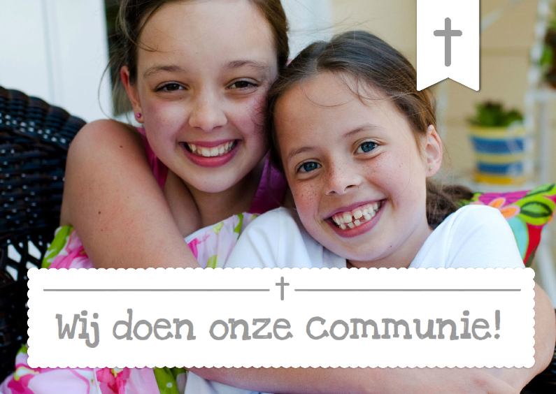 Communiekaart Foto 2 personen - Communiekaarten Communiekaarten - Communiekaart Foto 2 personen