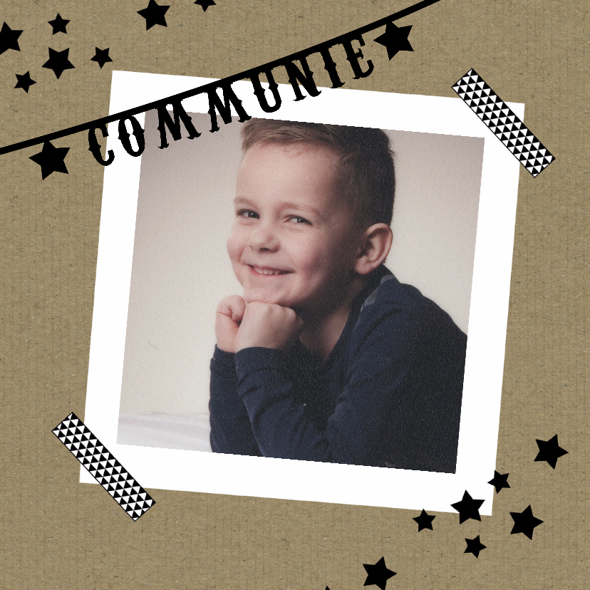 Communiekaart Kraftpapier foto - Communiekaarten Communiekaarten - Communiekaart Kraftpapier foto