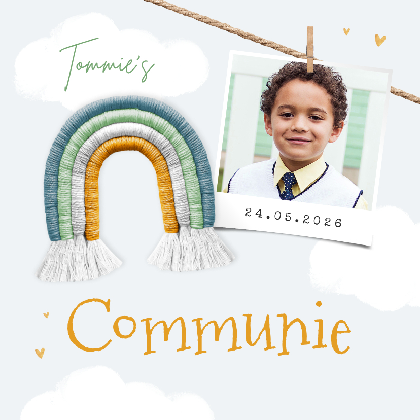 Communiekaart regenboog foto wolken - Communiekaarten Communiekaarten - Communiekaart regenboog foto wolken