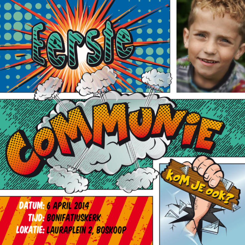 Communiekaart strip cartoon - Communiekaarten Communiekaarten - Communiekaart strip cartoon