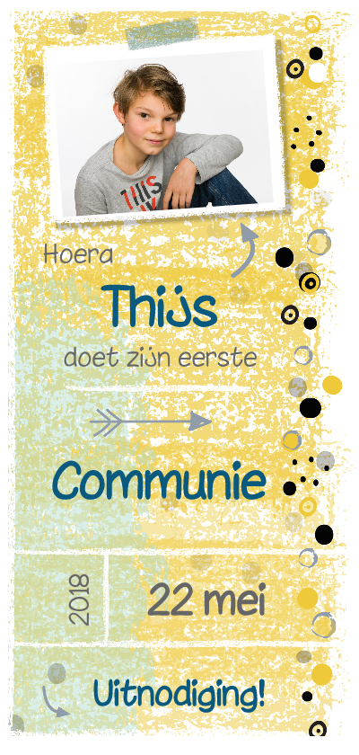 Communiekaart voor jongen - Communiekaarten Communiekaarten - Communiekaart voor jongen