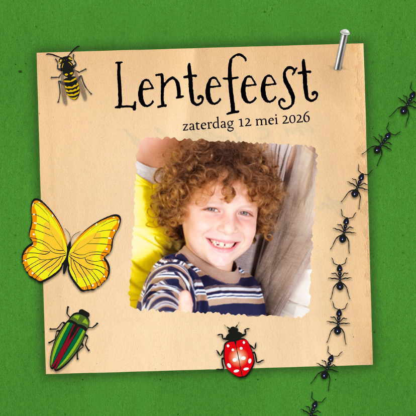 Communiekaarten - Insecten lente uitnodiging-isf