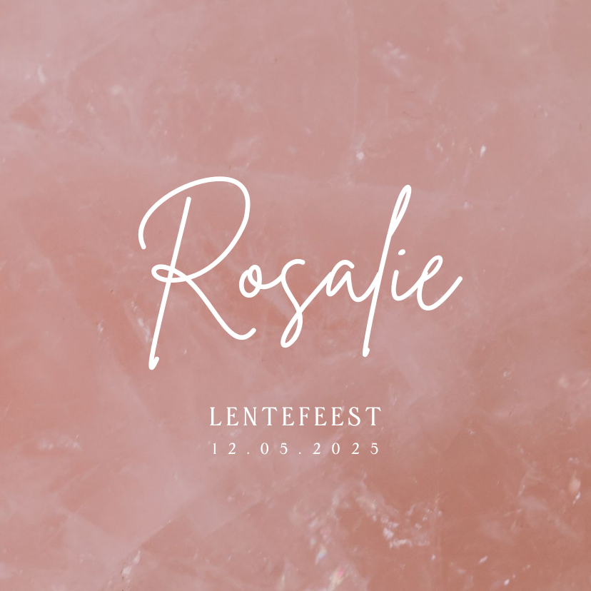 Lentefeest uitnodiging stijlvol rozenkwarts minimalistisch - Communiekaarten Communiekaarten - Lentefeest uitnodiging stijlvol rozenkwarts minimalistisch