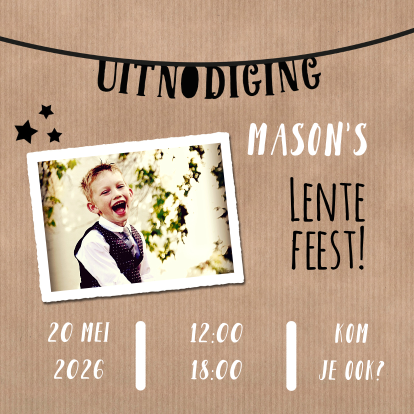 Communiekaarten - Lentefeest ZW slingers - DH
