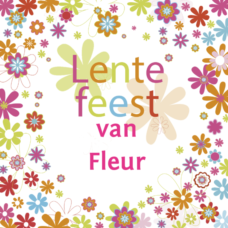 lentefeestje bloemen tekst - Communiekaarten Communiekaarten - lentefeestje bloemen tekst
