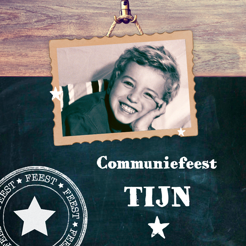 Stoere communiekaart Jongen - Communiekaarten Communiekaarten - Stoere communiekaart Jongen
