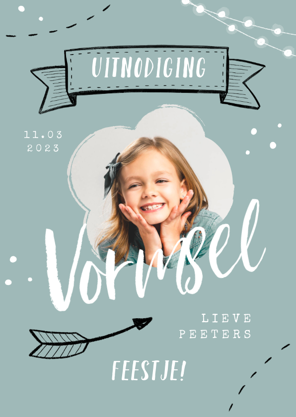 Uitnodiging vormsel meisje doodle illustraties foto - Communiekaarten Communiekaarten - Uitnodiging vormsel meisje doodle illustraties foto