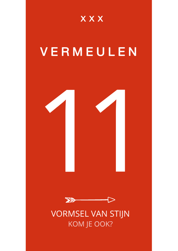 Communiekaarten - Uitnodiging vormsel voetbalshirt uitnodiging rood wit