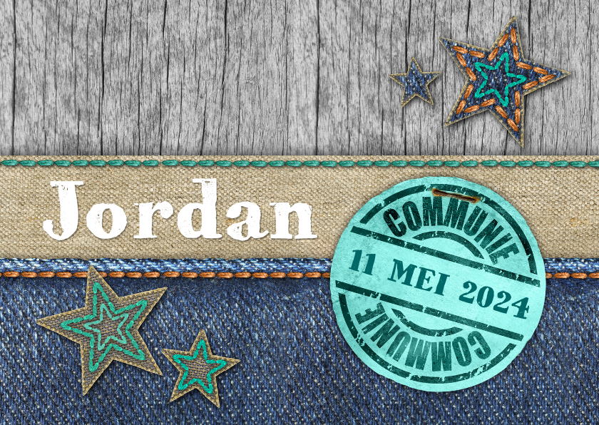 YVON stoer communie ster dopen - Communiekaarten Communiekaarten - YVON stoer communie ster dopen