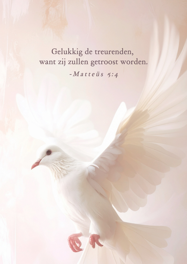 Condoleancekaarten - Christelijke condoleance kaart met witte duif