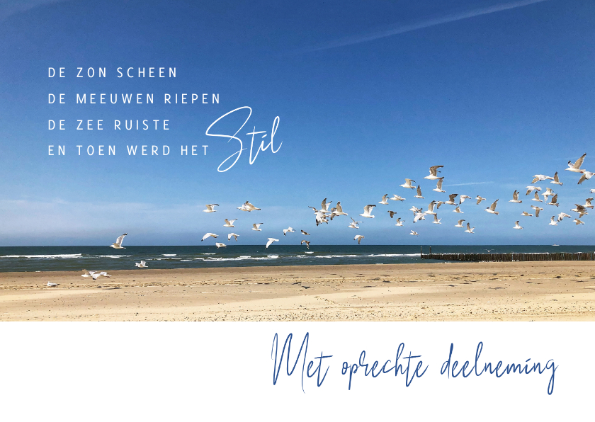 Condoleancekaarten - Condoleance En toen werd het stil - strand