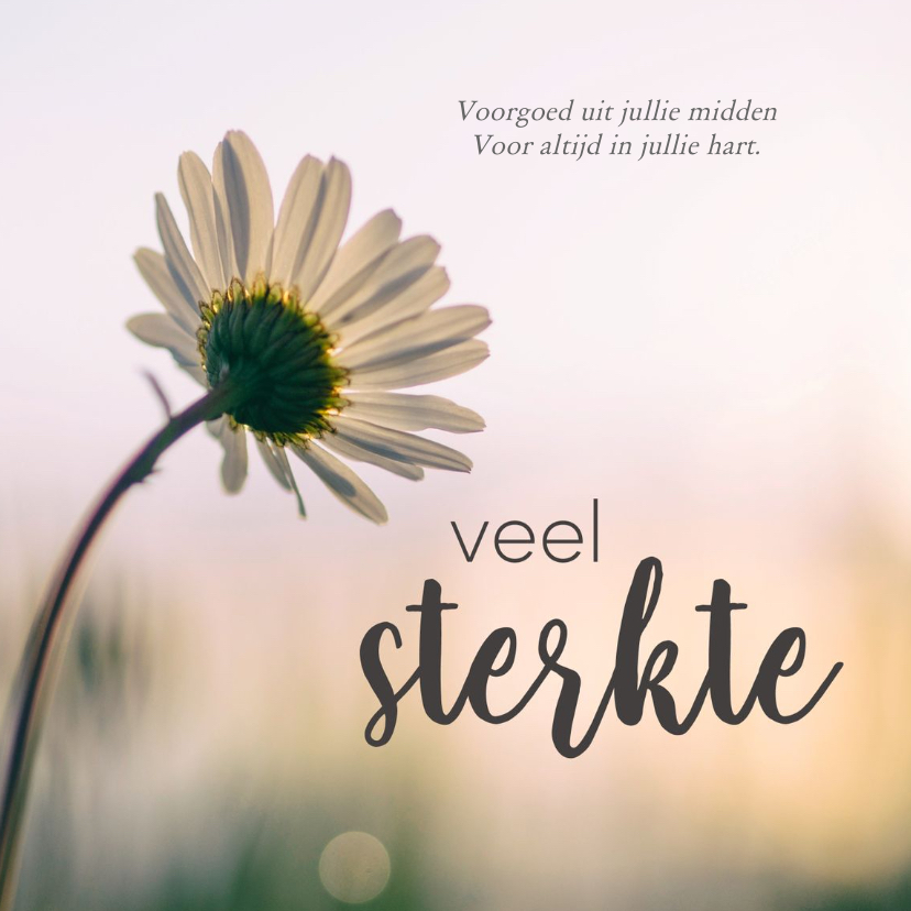 Condoleancekaarten - Condoleance - foto bloem veel sterkte