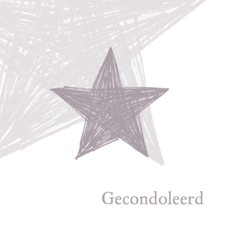 Condoleance getekende ster - Condoleancekaarten Condoleancekaarten - Condoleance getekende ster