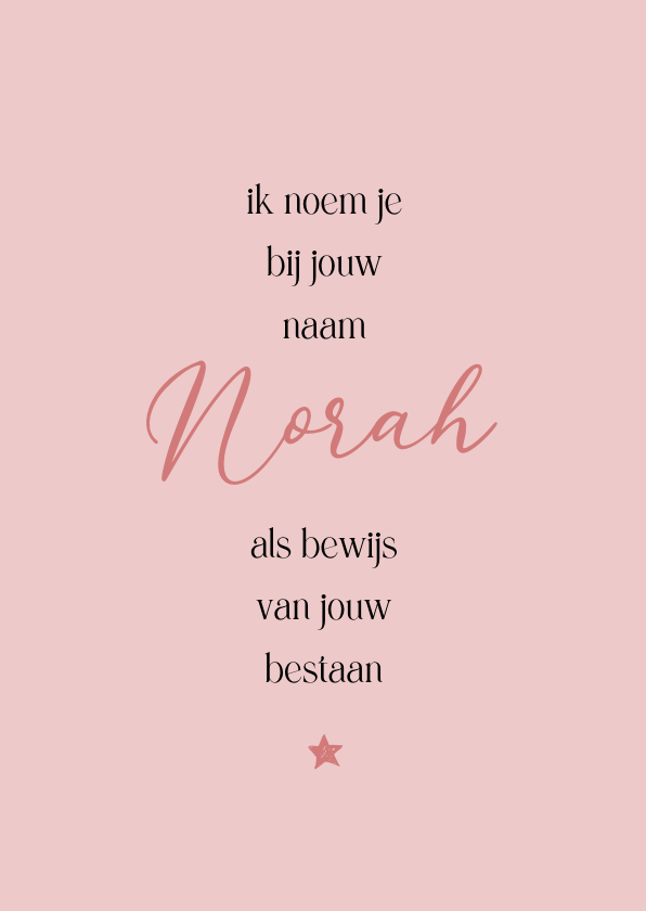 Condoleancekaarten - Condoleance Ik noem je bij je naam
