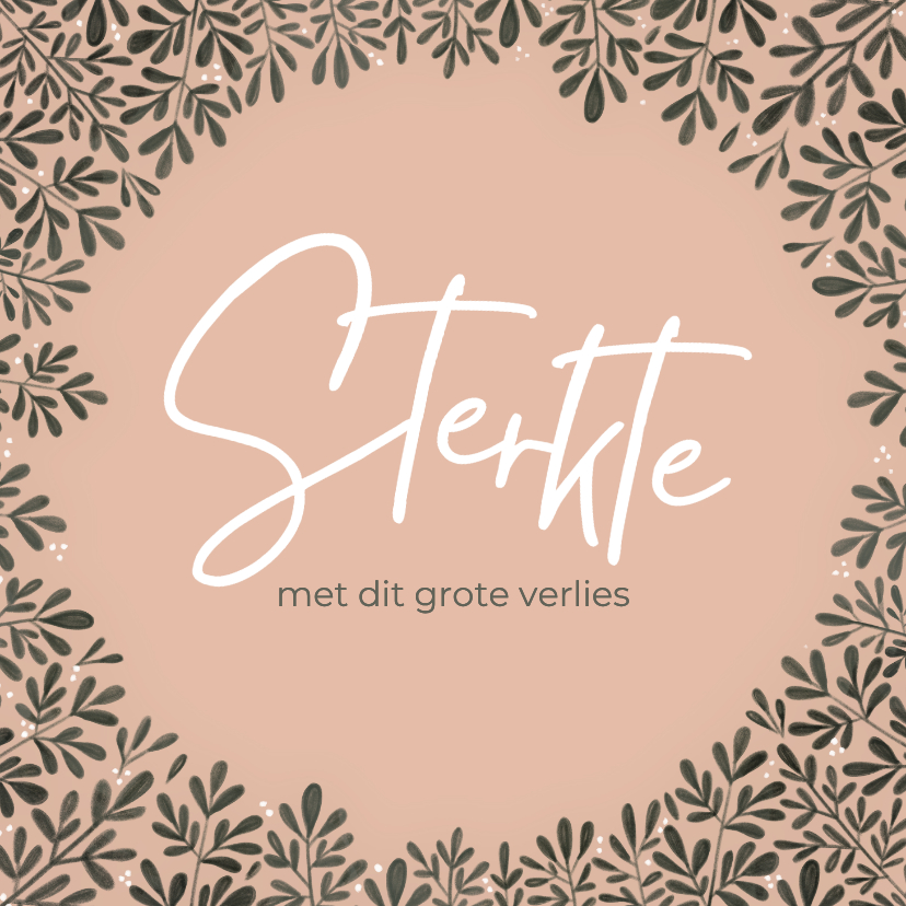 Condoleancekaarten - Condoleance kaart kring van bladeren.