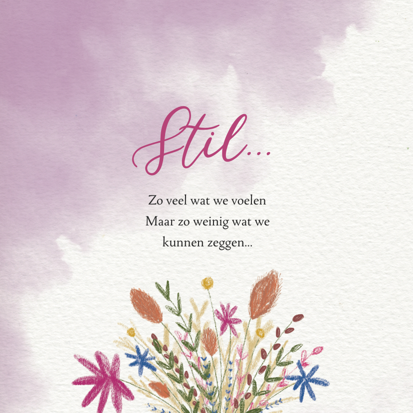 Condoleance Kaart Met Bloemen Illustratie En Kaartje2go