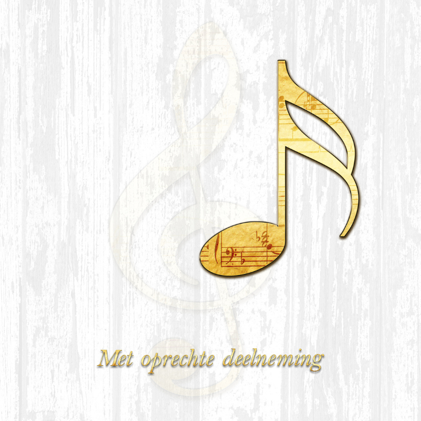 Condoleance met muzieknoot - Condoleancekaarten Condoleancekaarten - Condoleance met muzieknoot