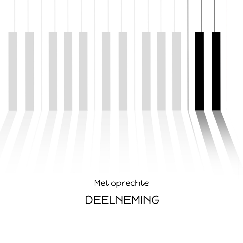 Condoleancekaarten - Condoleance met pianotoetsen