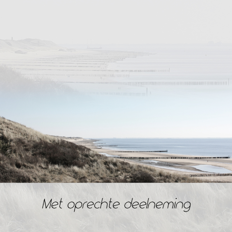 Condoleance met zee en strand - Condoleancekaarten Condoleancekaarten - Condoleance met zee en strand