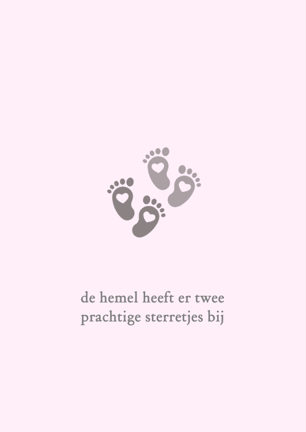 Condoleance stilgeboren tweeling jongens meisjes - Condoleancekaarten Condoleancekaarten - Condoleance stilgeboren tweeling jongens meisjes