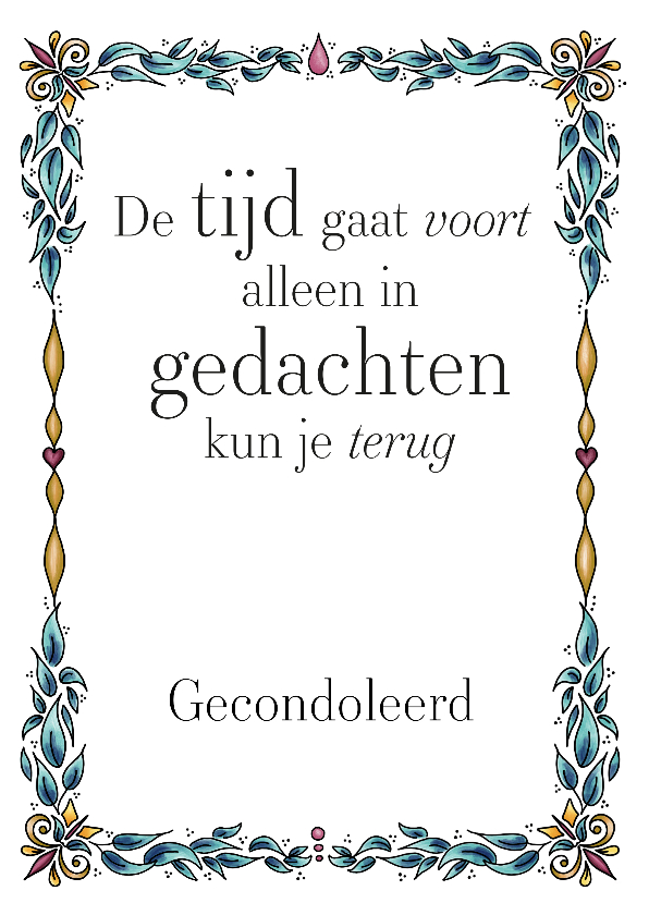 Condoleance - tijd EM - Condoleancekaarten Condoleancekaarten - Condoleance - tijd EM