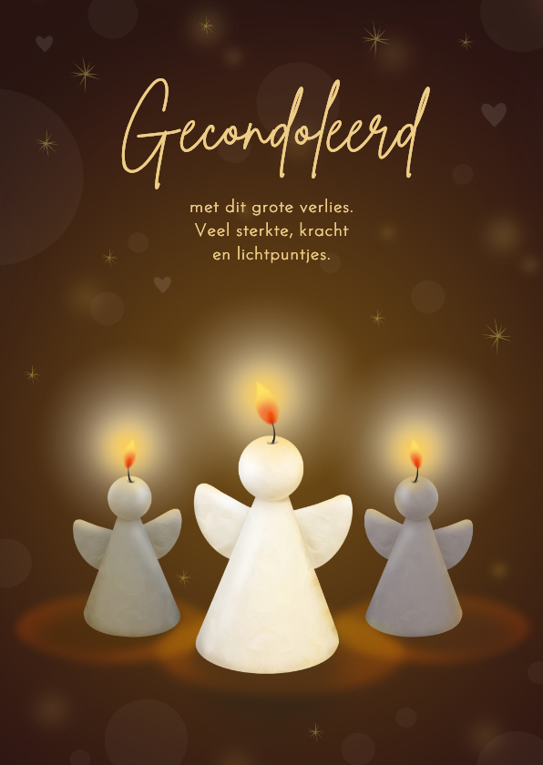 Condoleancekaarten - Condoleancekaart 3 engelen kaarsen