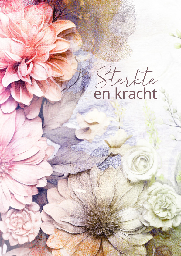 Condoleancekaart barok bloemen schilderij - Condoleancekaarten Condoleancekaarten - Condoleancekaart barok bloemen schilderij