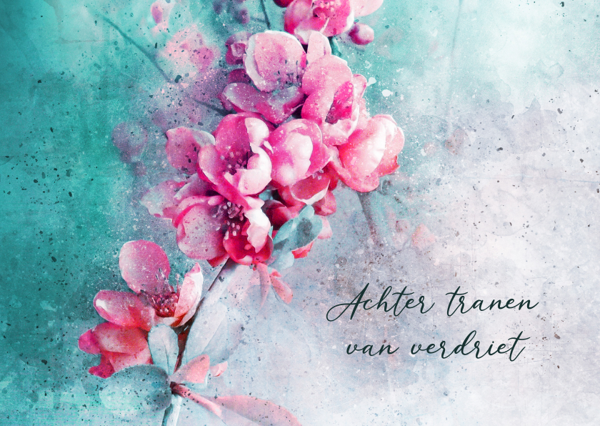 Condoleancekaarten - Condoleancekaart bloesempracht in roze