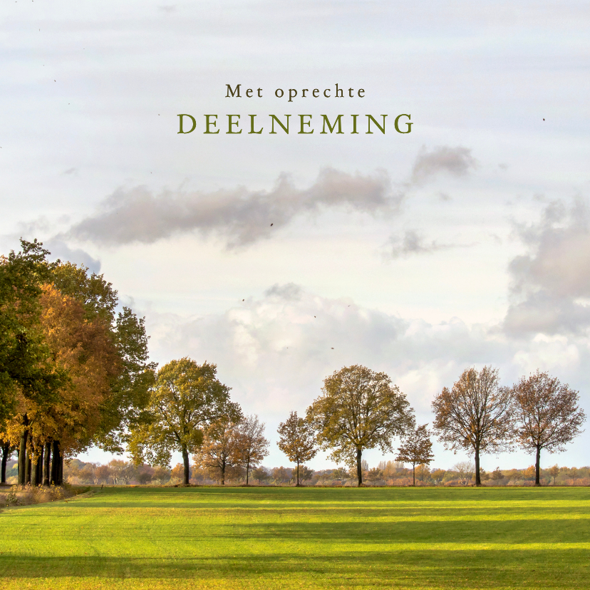 Condoleancekaart bomen in een herfstlandschap - Condoleancekaarten Condoleancekaarten - Condoleancekaart bomen in een herfstlandschap