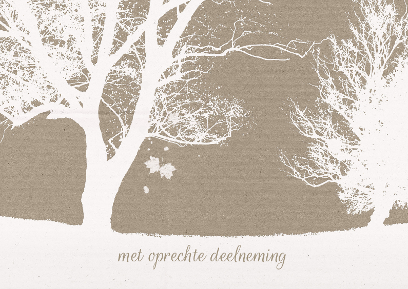 Condoleancekaart Bomen Wit - Condoleancekaarten Condoleancekaarten - Condoleancekaart Bomen Wit